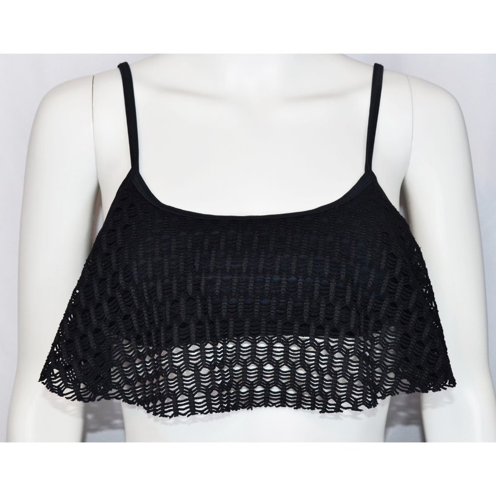Roxy Swim Knit Bikini Top Black Size S